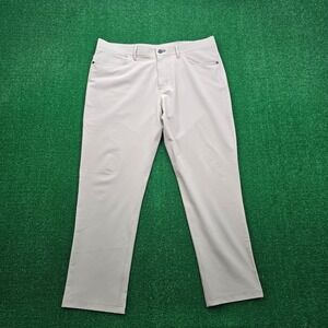 Public Rec Pants Mens 38x30 Beige Chino Flat Front Performance Golf Casual
